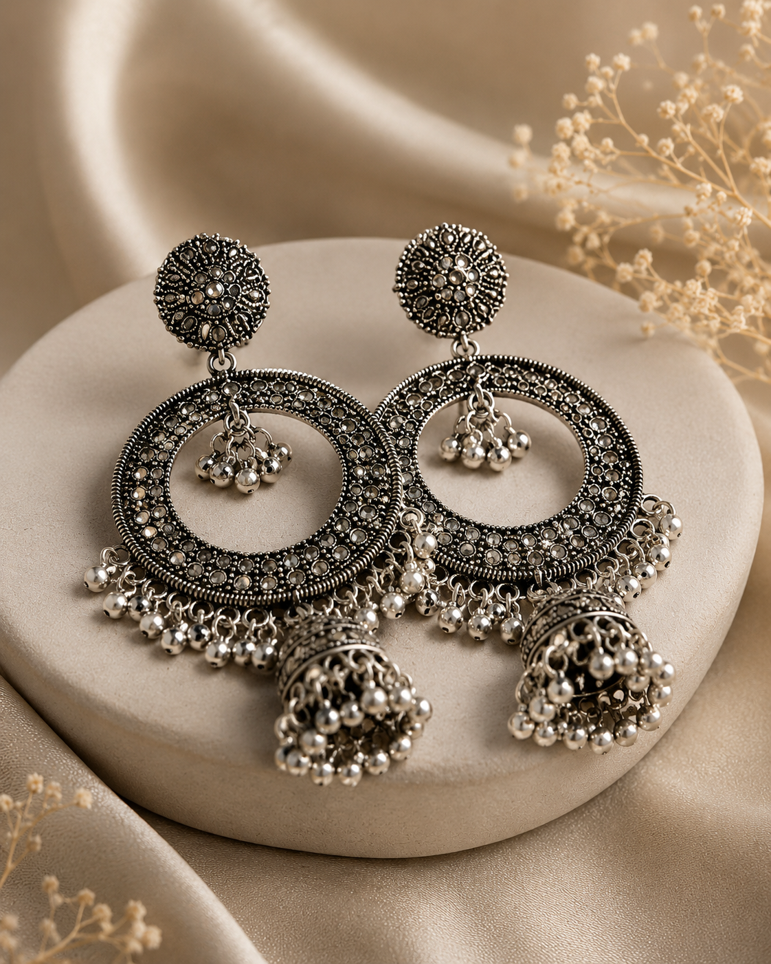 Studded Rosette Jhumka