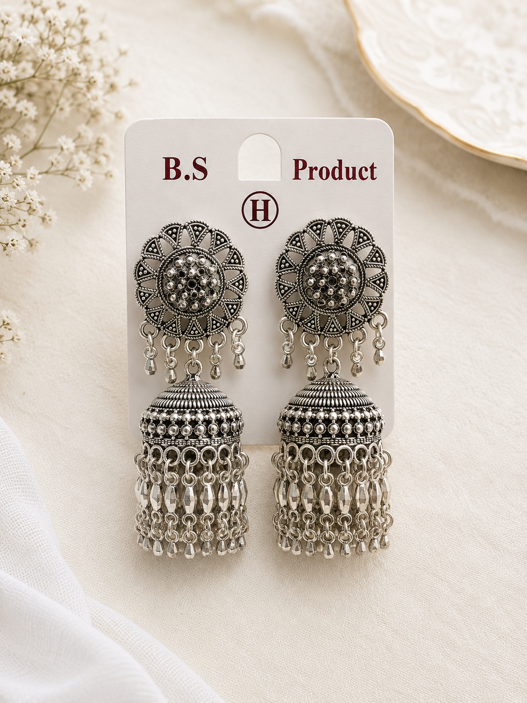 Sunflower Bead Jhumka