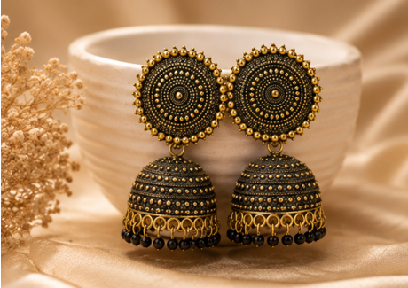 The Antique Gold Mandala Jhumkas
