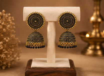 The Antique Gold Mandala Jhumkas